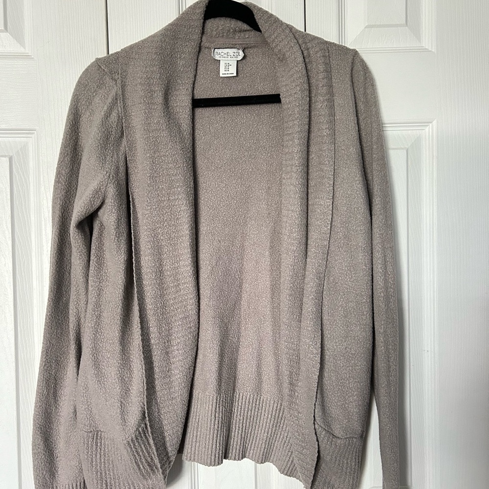 Rachel Zoe Gray Open Front Cardigan Sweater